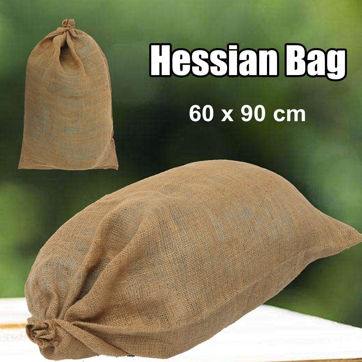 60x90cm Large Hessian Bag Jute Sack Sandbag Garden Produce Chaff Farm Storage