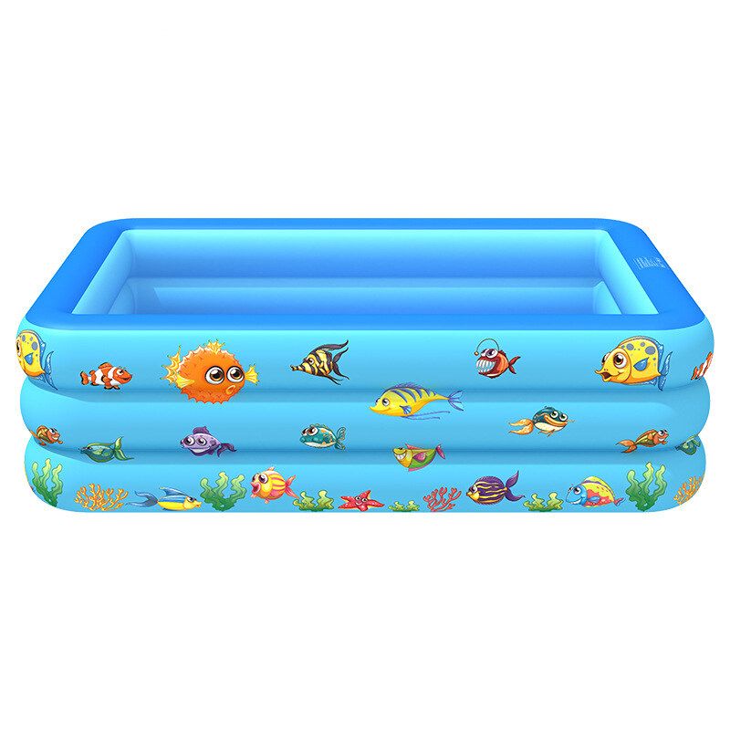 210/180/150/130/110CM Rectangle Quick Set Inflatable Above Ground Swimming Pool Kids Family Outdoor Garden Swimming Blue 150CM