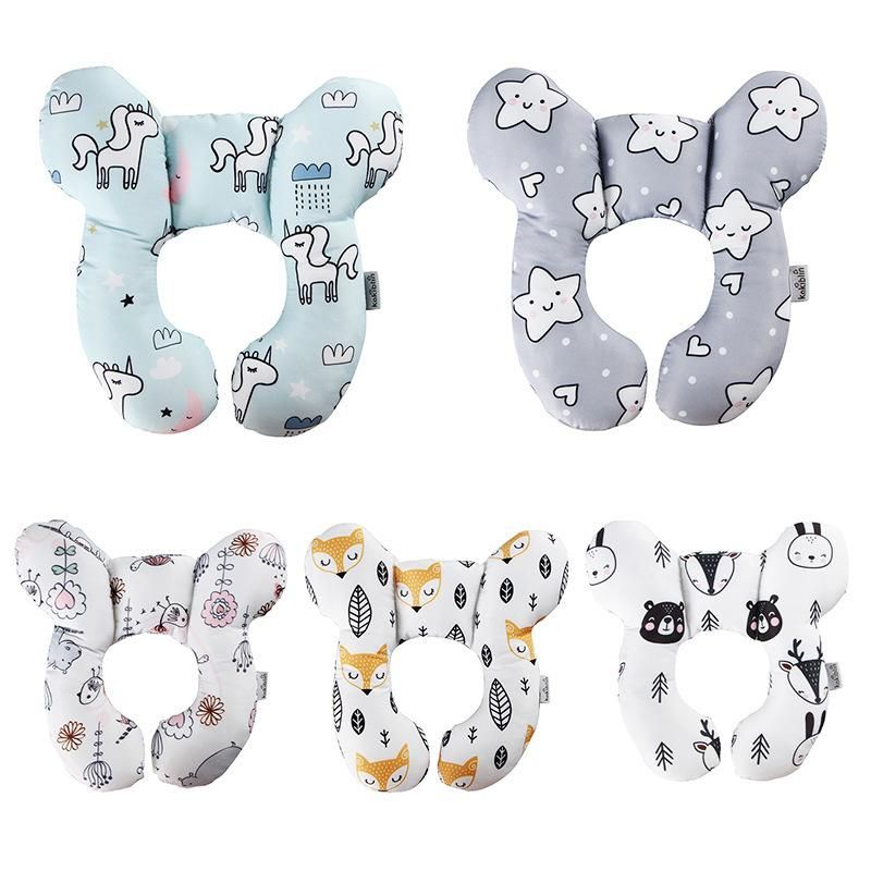 Baby head protection U-shaped pillow stroller fixed head pillow car seat sleep protection head and neck pillow wholesale Yellow fox Mark as shown