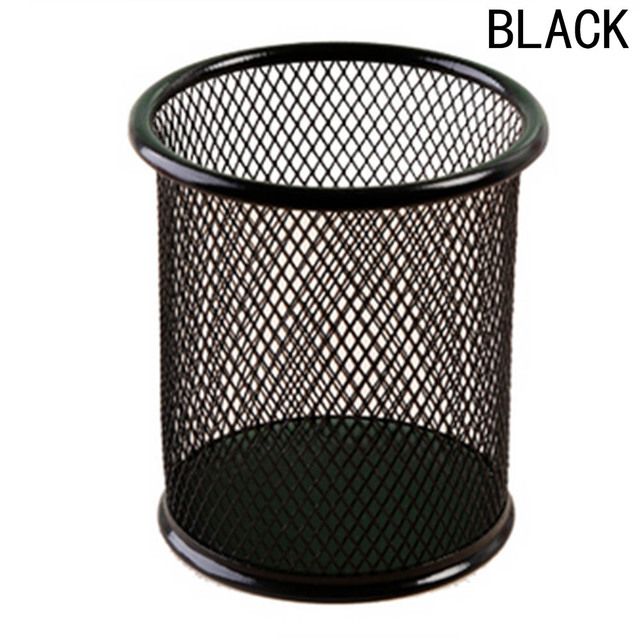 Round Cosmetic Metal Stand Mesh Pen Pencil Pot Holder