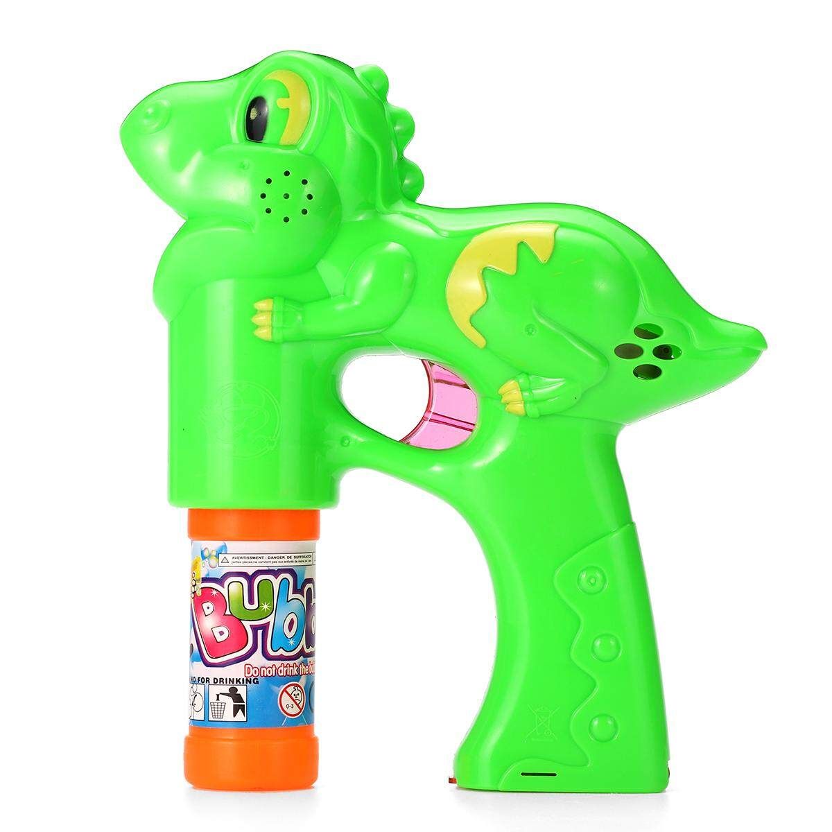 Electric Flashing LED Light-Up Bubble Tool Music Machine Outdoor Kids Toy Gift 97 Dinosaurs (green)