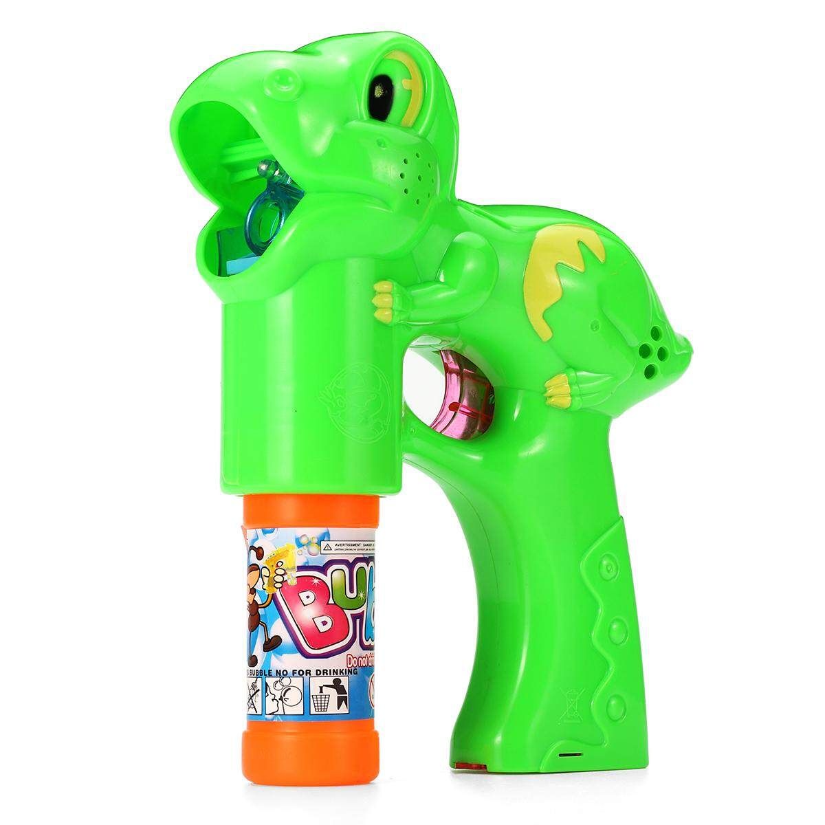 Electric Flashing LED Light-Up Bubble Tool Music Machine Outdoor Kids Toy Gift 97 Dinosaurs (green)