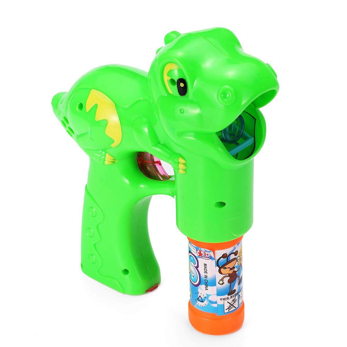 Electric Flashing LED Light-Up Bubble Tool Music Machine Outdoor Kids Toy Gift 97 Dinosaurs (green)