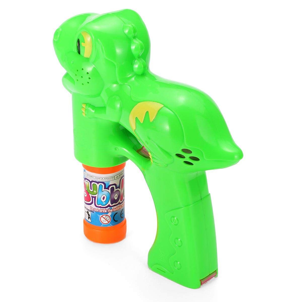 Electric Flashing LED Light-Up Bubble Tool Music Machine Outdoor Kids Toy Gift 97 Dinosaurs (green)