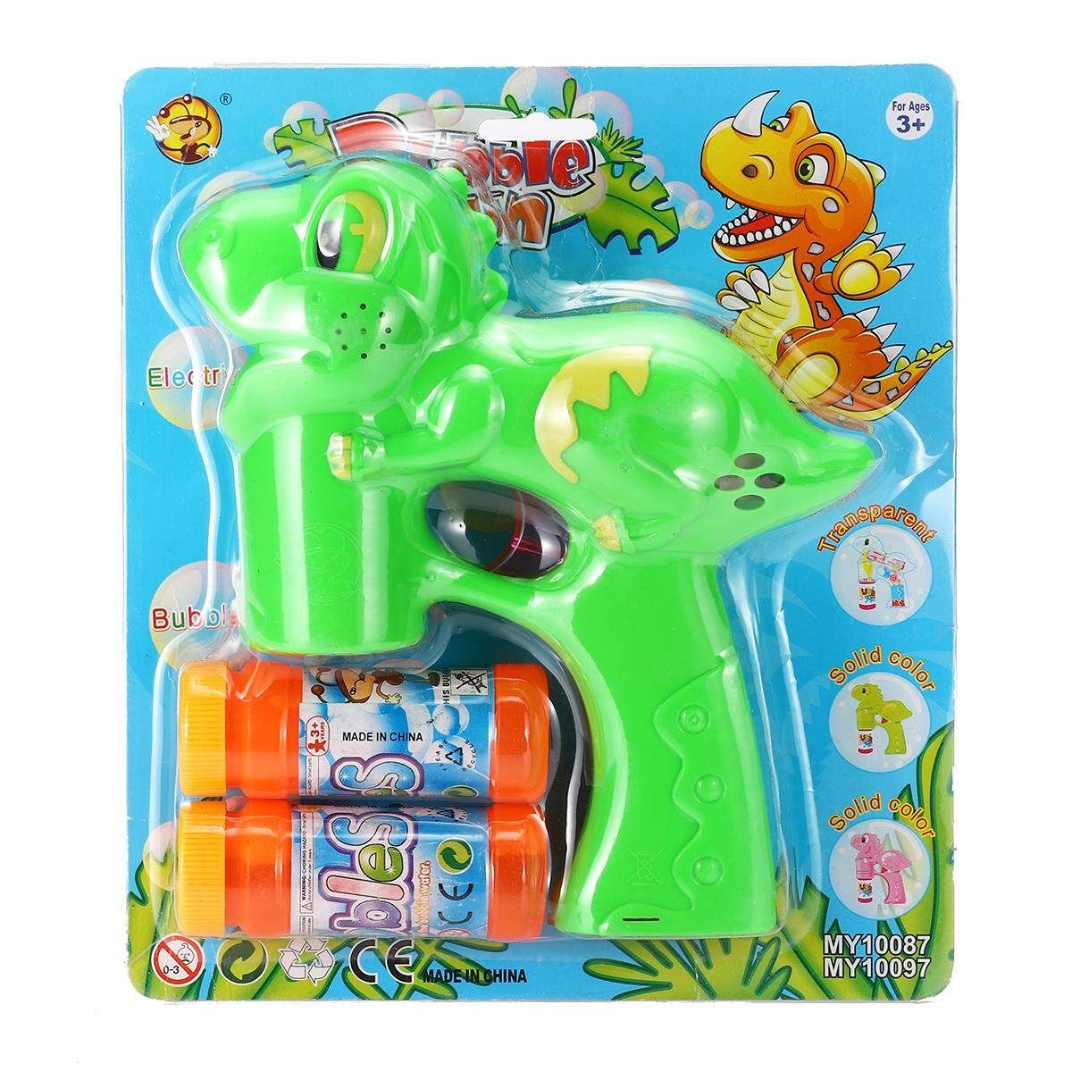Electric Flashing LED Light-Up Bubble Tool Music Machine Outdoor Kids Toy Gift 97 Dinosaurs (green)