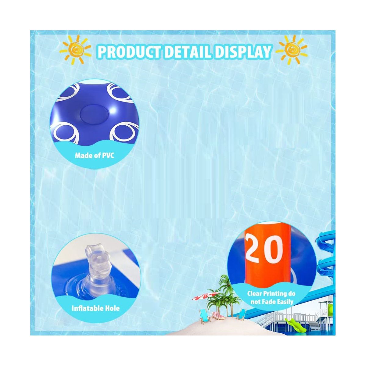 2Pcs Pool Toys Games Set, 2-In-1 Floating Basketball