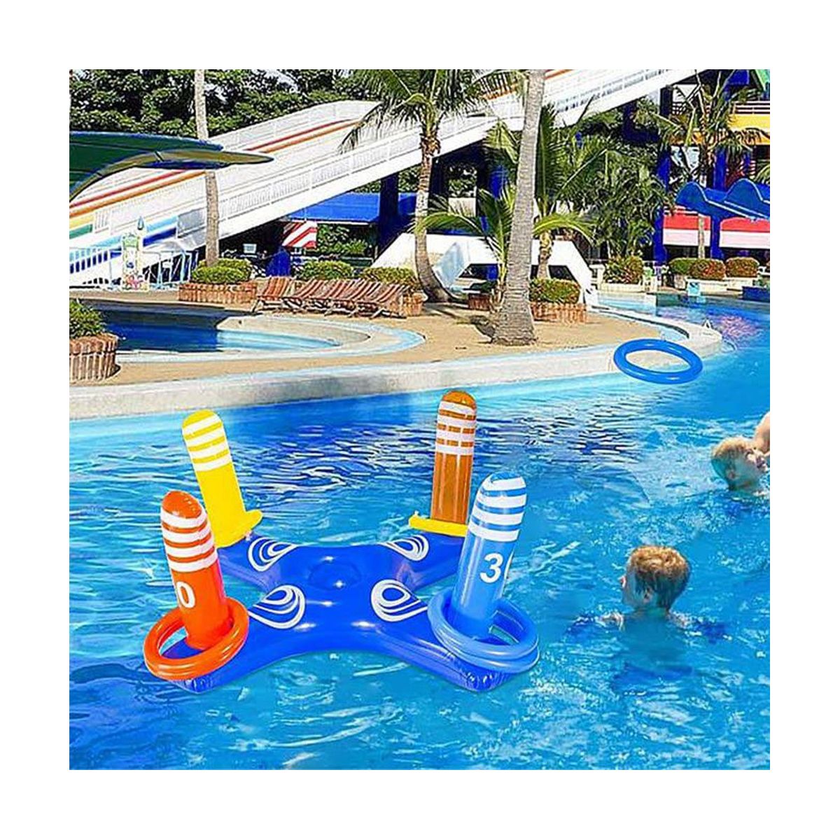2Pcs Pool Toys Games Set, 2-In-1 Floating Basketball