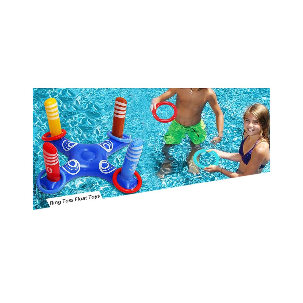 2Pcs Pool Toys Games Set, 2-In-1 Floating Basketball