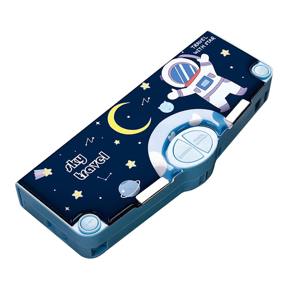 Cute Pencil Box Storage Organizer Box Pen Holder For School Astronaut