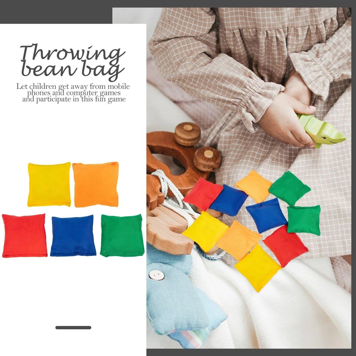 10 Pcs Sand Throw Bean Bag Bags Toys Kids Sandbags Throwing Portable Calcium Carbonate Carnival Supply Child Games