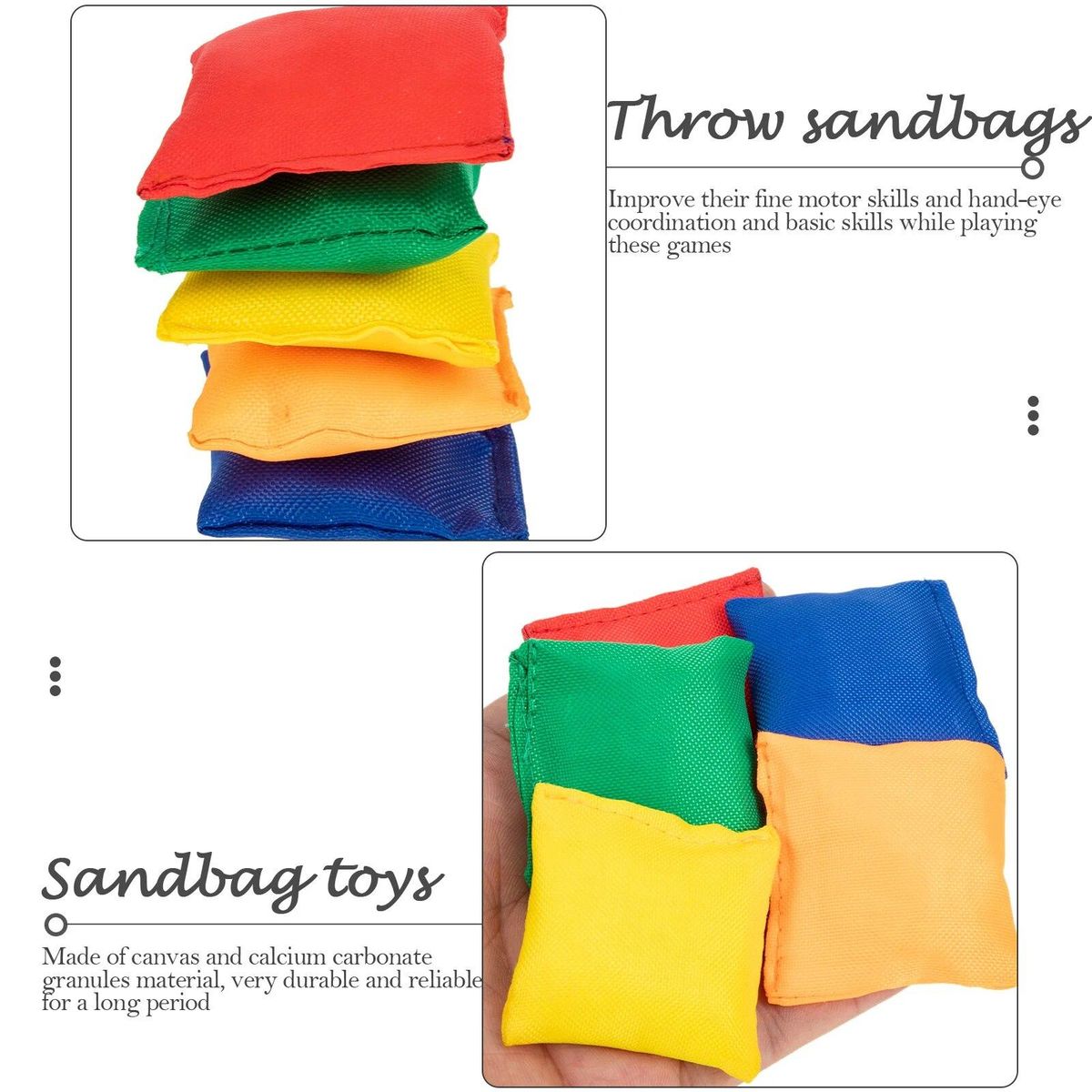 10 Pcs Sand Throw Bean Bag Bags Toys Kids Sandbags Throwing Portable Calcium Carbonate Carnival Supply Child Games
