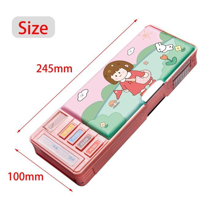 Portable Pen Case Large Capacity Stationery Pouch Leisure Time 2 Layer