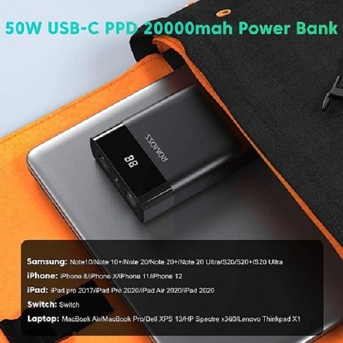 Laptop Power Bank Usb C 20000mah Portable Fast Charger For Macbook Air/pro/Dell Xps/