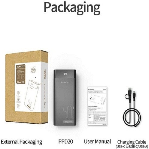 Laptop Power Bank Usb C 20000mah Portable Fast Charger For Macbook Air/pro/Dell Xps/