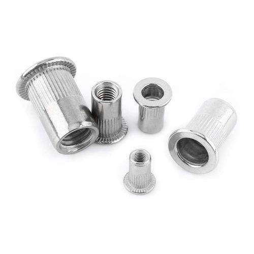30 Pcs Flat Head Blind Rivet Nuts Stainless Steel