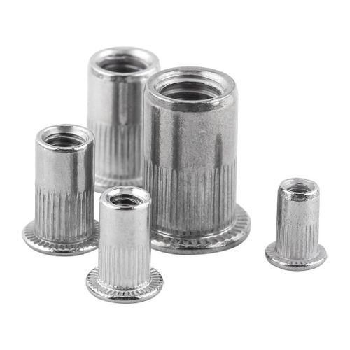 30 Pcs Flat Head Blind Rivet Nuts Stainless Steel