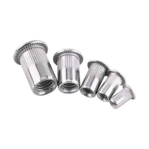 30 Pcs Flat Head Blind Rivet Nuts Stainless Steel