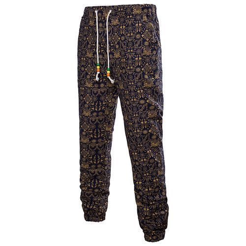 Men's Fashion Long Sleeve Trousers Printed Suit