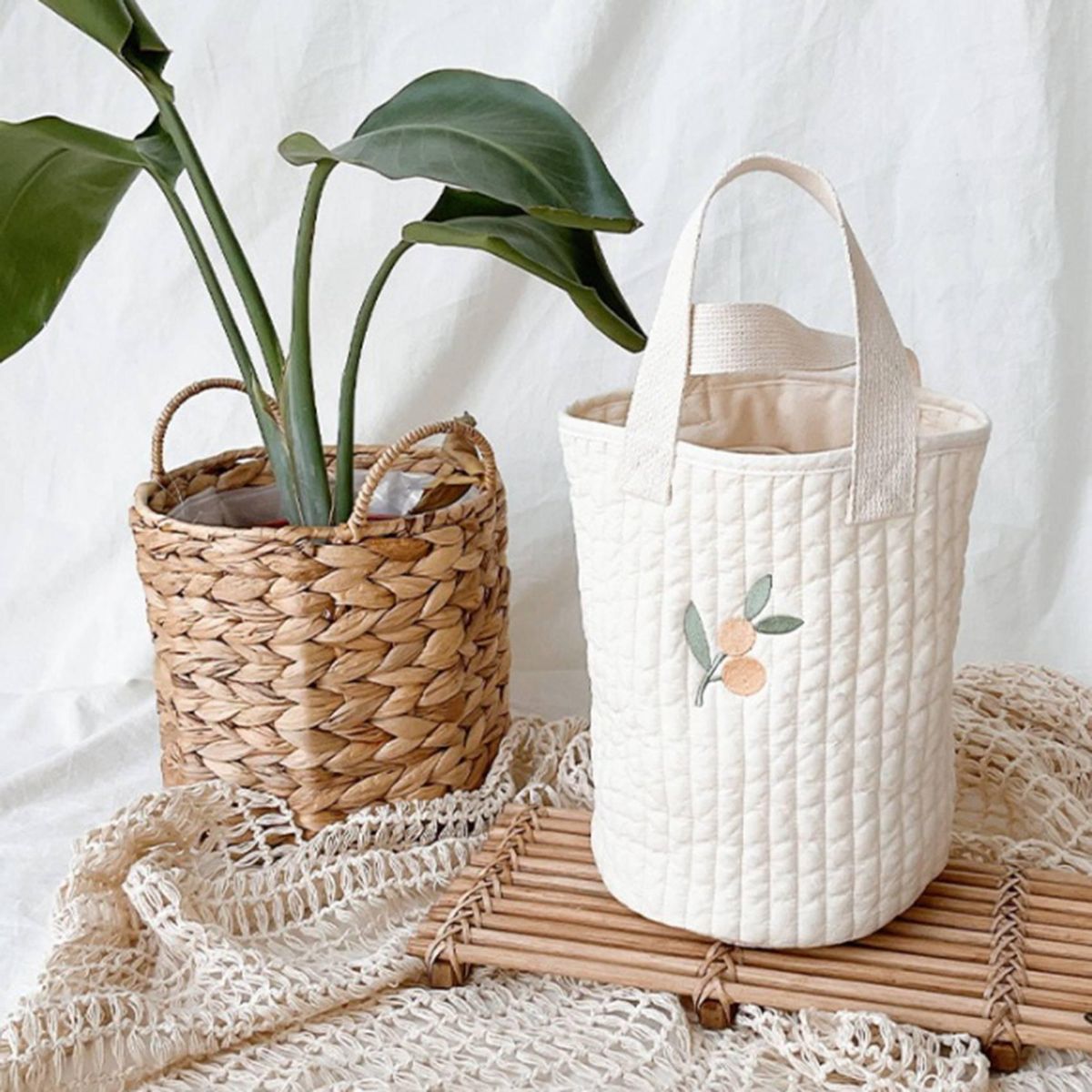 Baby Crib Organizer Storage Bags Cotton Bed Storage Diaper