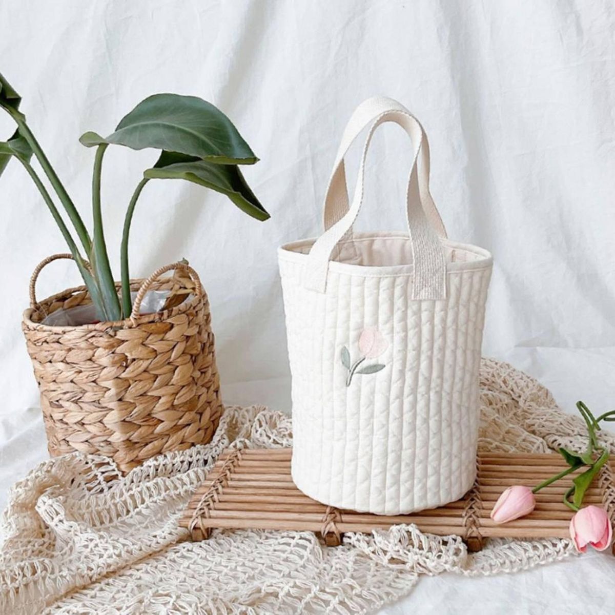 Baby Crib Organizer Storage Bags Cotton Bed Storage Diaper