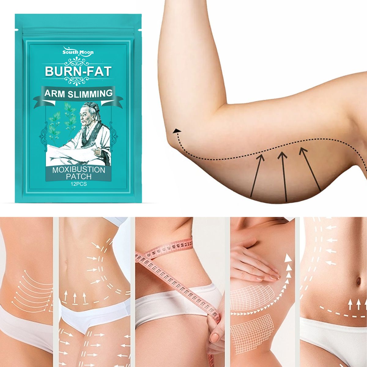 12pcs Thin Arm Patch Weight Loss Stickers Harbal Plaster