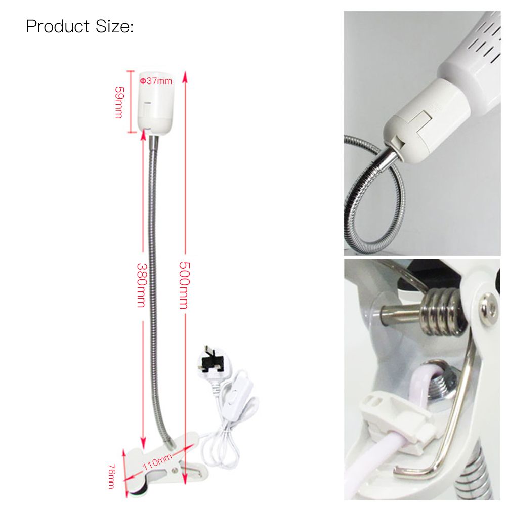 AC110-220V 50W E27 Bulb Base Socket Holder Desk Lamp (Bulb