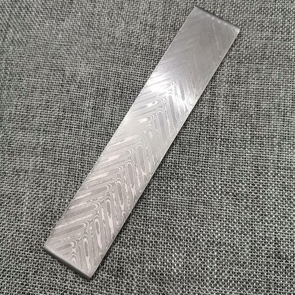 160*30*3mm Damascus Steel Billet Patterned Steel Cutter Embryo Forging Materials Quenched Smoothed for Cutter DIY Multipurpose Material