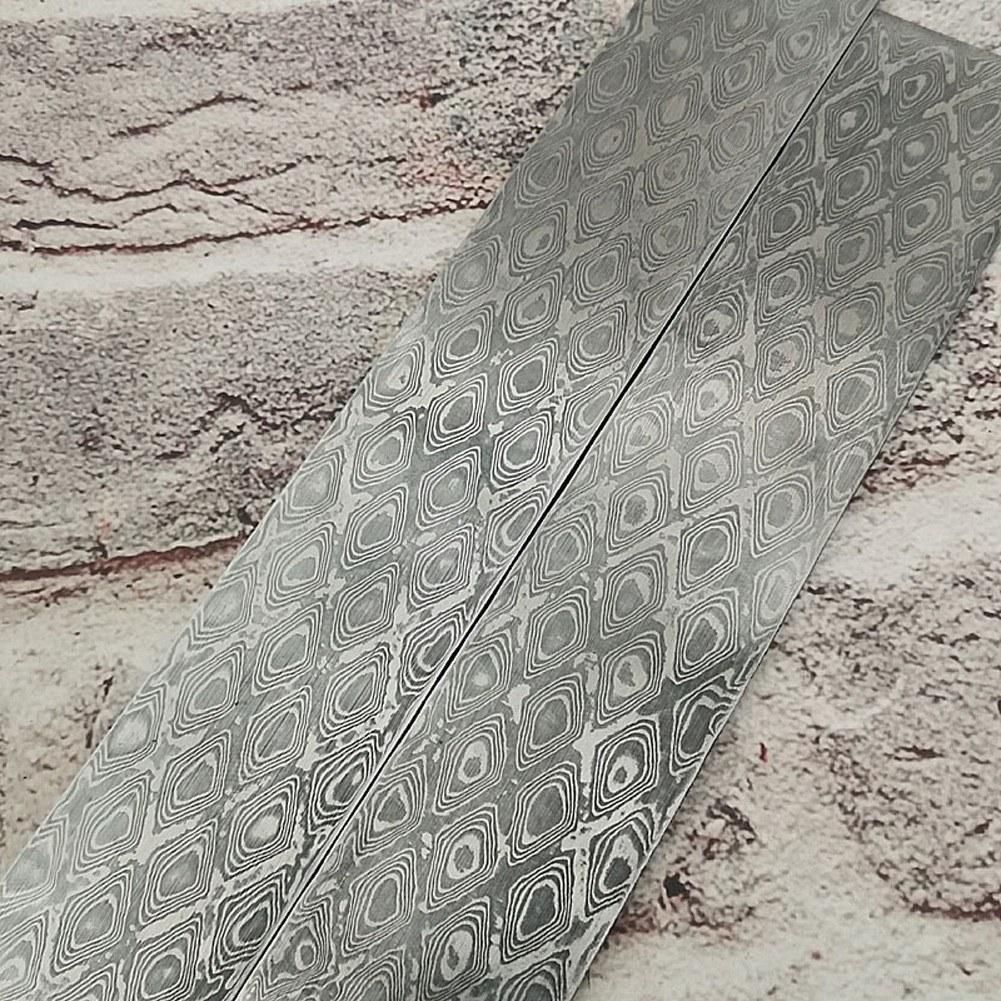 160*30*3mm Damascus Steel Billet Patterned Steel Cutter Embryo Forging Materials Quenched Smoothed for Cutter DIY Multipurpose Material