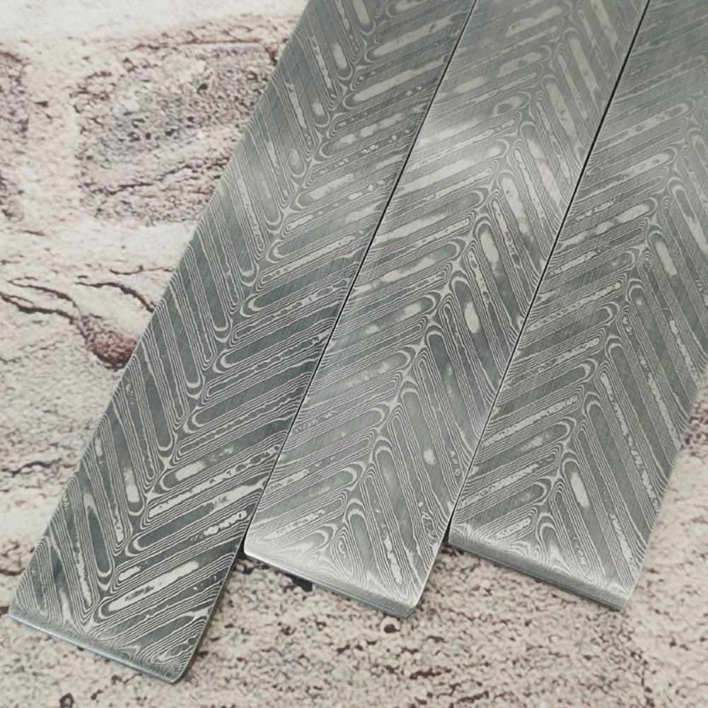 160*30*3mm Damascus Steel Billet Patterned Steel Cutter Embryo Forging Materials Quenched Smoothed for Cutter DIY Multipurpose Material