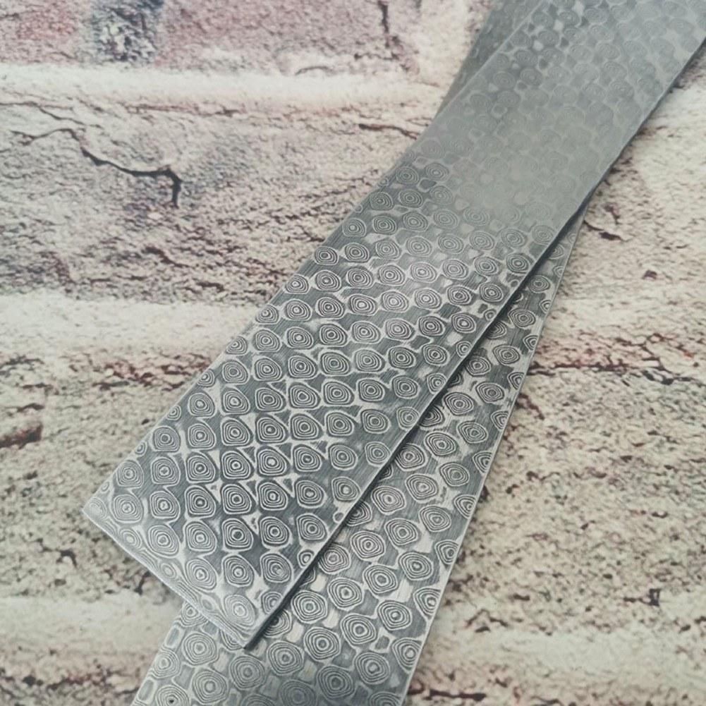 160*30*3mm Damascus Steel Billet Patterned Steel Cutter Embryo Forging Materials Quenched Smoothed for Cutter DIY Multipurpose Material