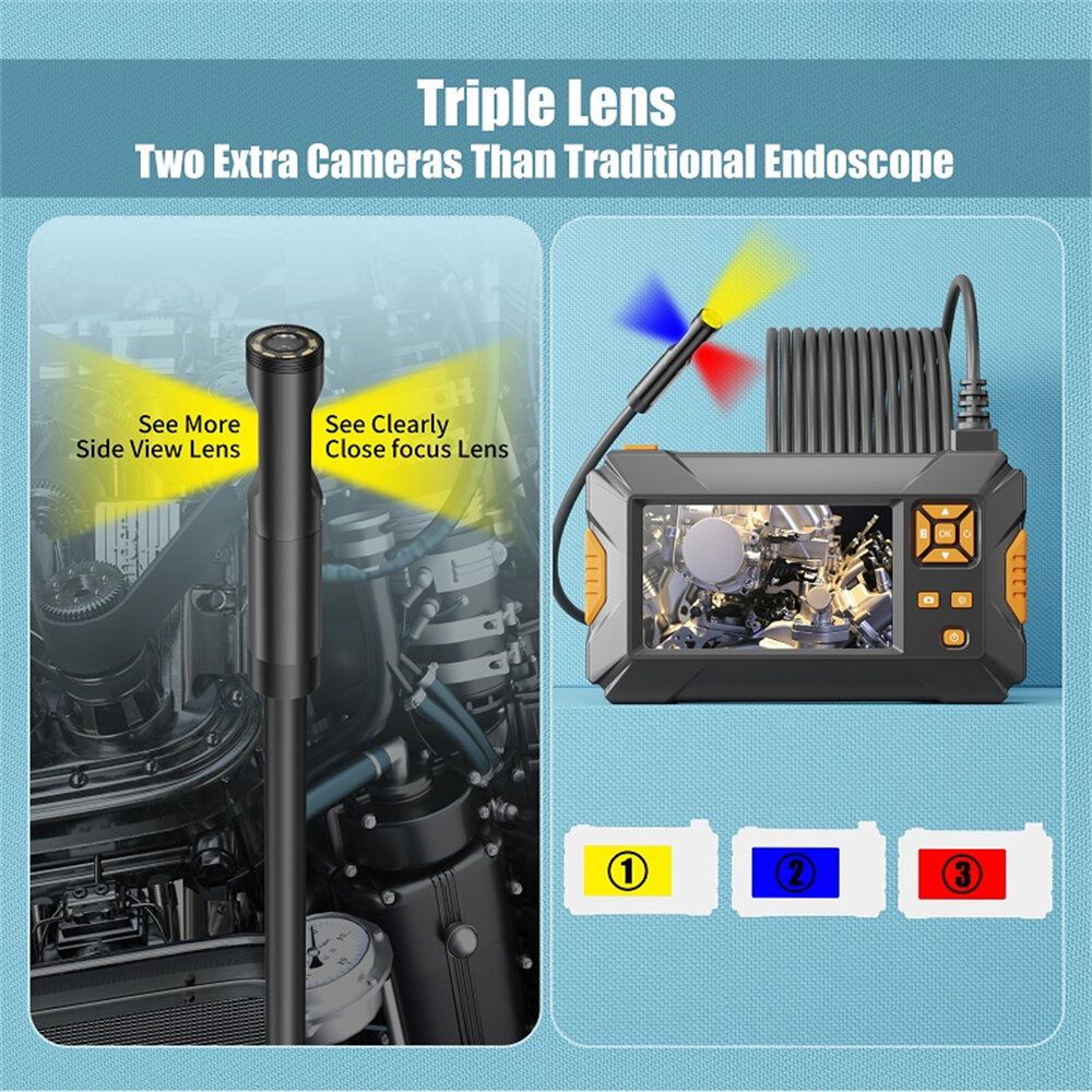 Handheld Industrial Endoscope Camera 4.3\'\' Screen HD1080P