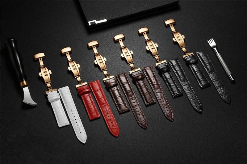 Relezeim new leather watch 16mm 17mm 18mm 19mm 20mm 21mm 22mm 23mm 24mm genuine leather wristwatch strap with box