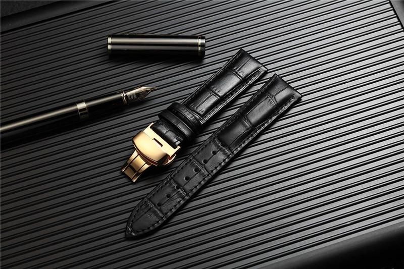 Relezeim new leather watch 16mm 17mm 18mm 19mm 20mm 21mm 22mm 23mm 24mm genuine leather wristwatch strap with box