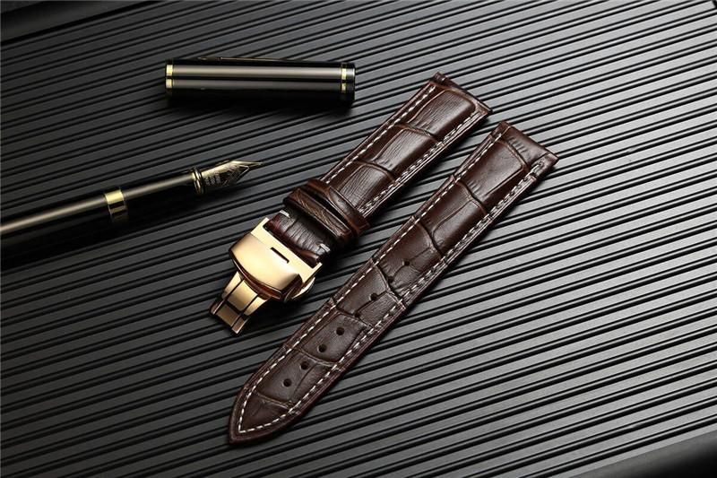 Relezeim new leather watch 16mm 17mm 18mm 19mm 20mm 21mm 22mm 23mm 24mm genuine leather wristwatch strap with box