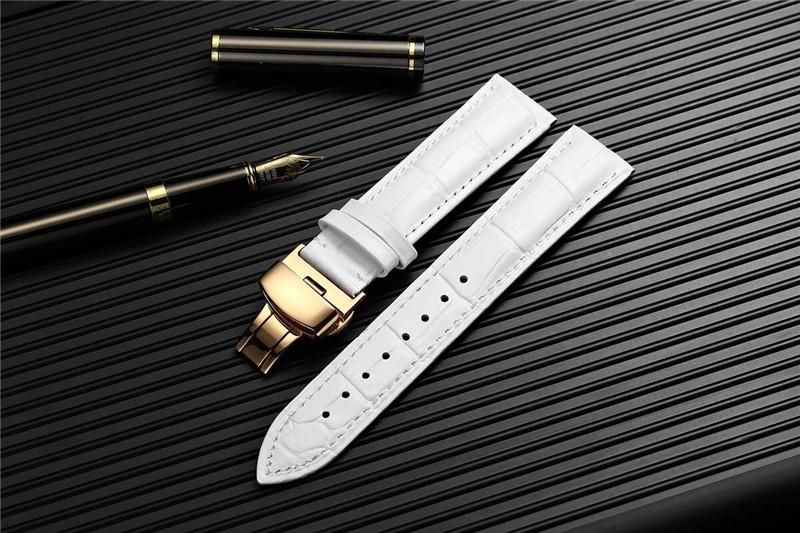 Relezeim new leather watch 16mm 17mm 18mm 19mm 20mm 21mm 22mm 23mm 24mm genuine leather wristwatch strap with box