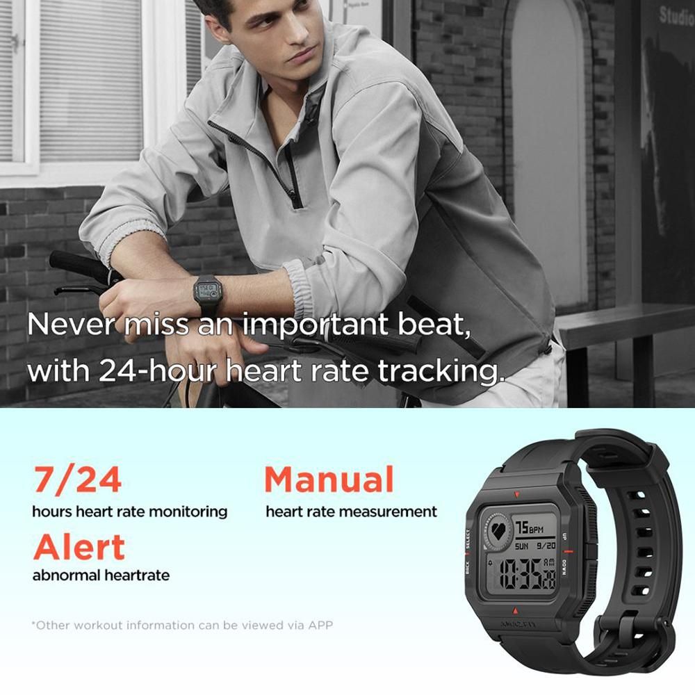 Amazfit Neo Smart Watch with Advanced Health monitoring Fitness Tracking BT Smartwatch 5ATM Waterproof Heart Rate Tracking Sleep Analysis Long lasting Battery Fitness Tracker Compatible with Android IOS Phone