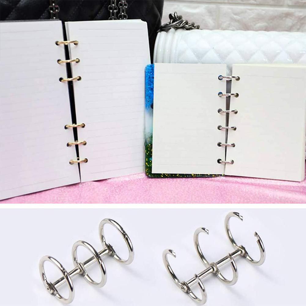 DIY Resin Casting Molds for Notebook Cover A5 A6 A7-3Pcs Silicone Notebook Cover Clear Casting Epoxy Resin Molds with 2Pcs 3-Rings Book Rings and 12Pcs Book Rings