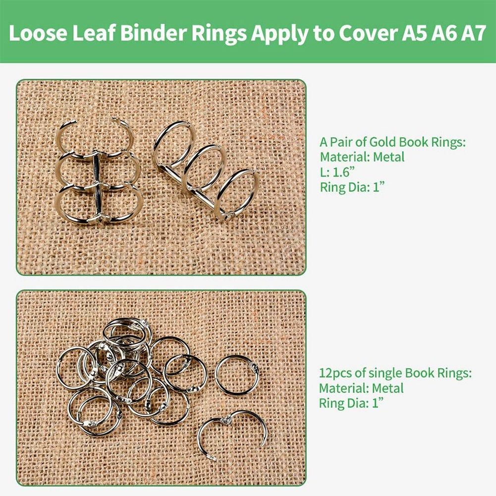 DIY Resin Casting Molds for Notebook Cover A5 A6 A7-3Pcs Silicone Notebook Cover Clear Casting Epoxy Resin Molds with 2Pcs 3-Rings Book Rings and 12Pcs Book Rings