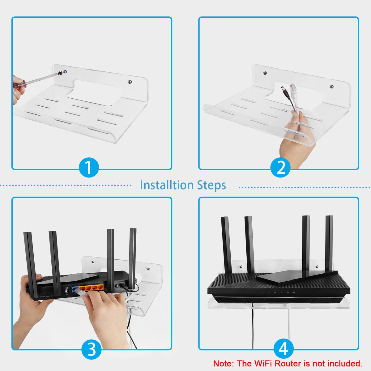 1 Pack Acrylic Wall Mount Bracket Compatible With TP-Link