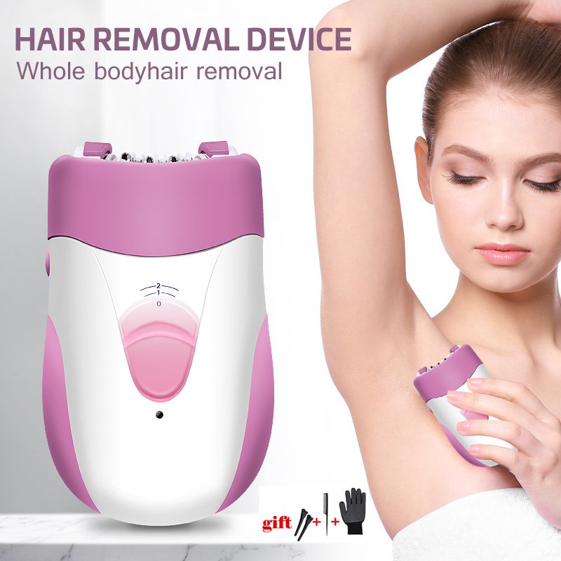 2 IN 1 Rechargeable Female Shaving Plucking Dual Purpose Epilator Washable Bladde Wet And Dry Dual-N9-White&Pink