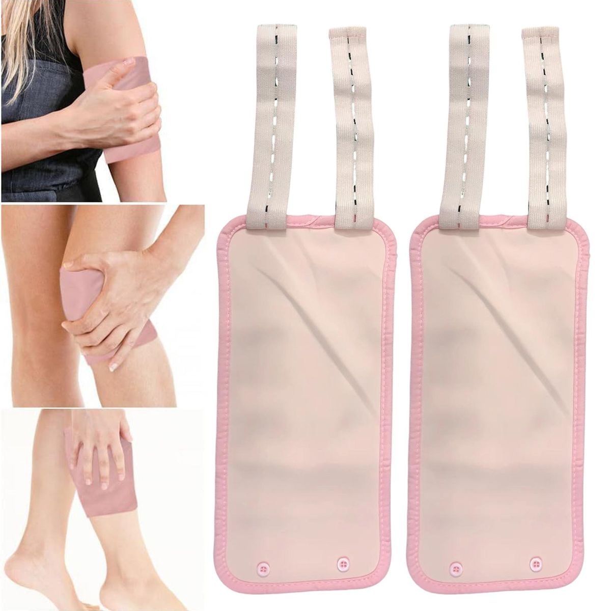 Castor Oil Leg Packs Organic Castor Oil Compress Kit for Calf Pink