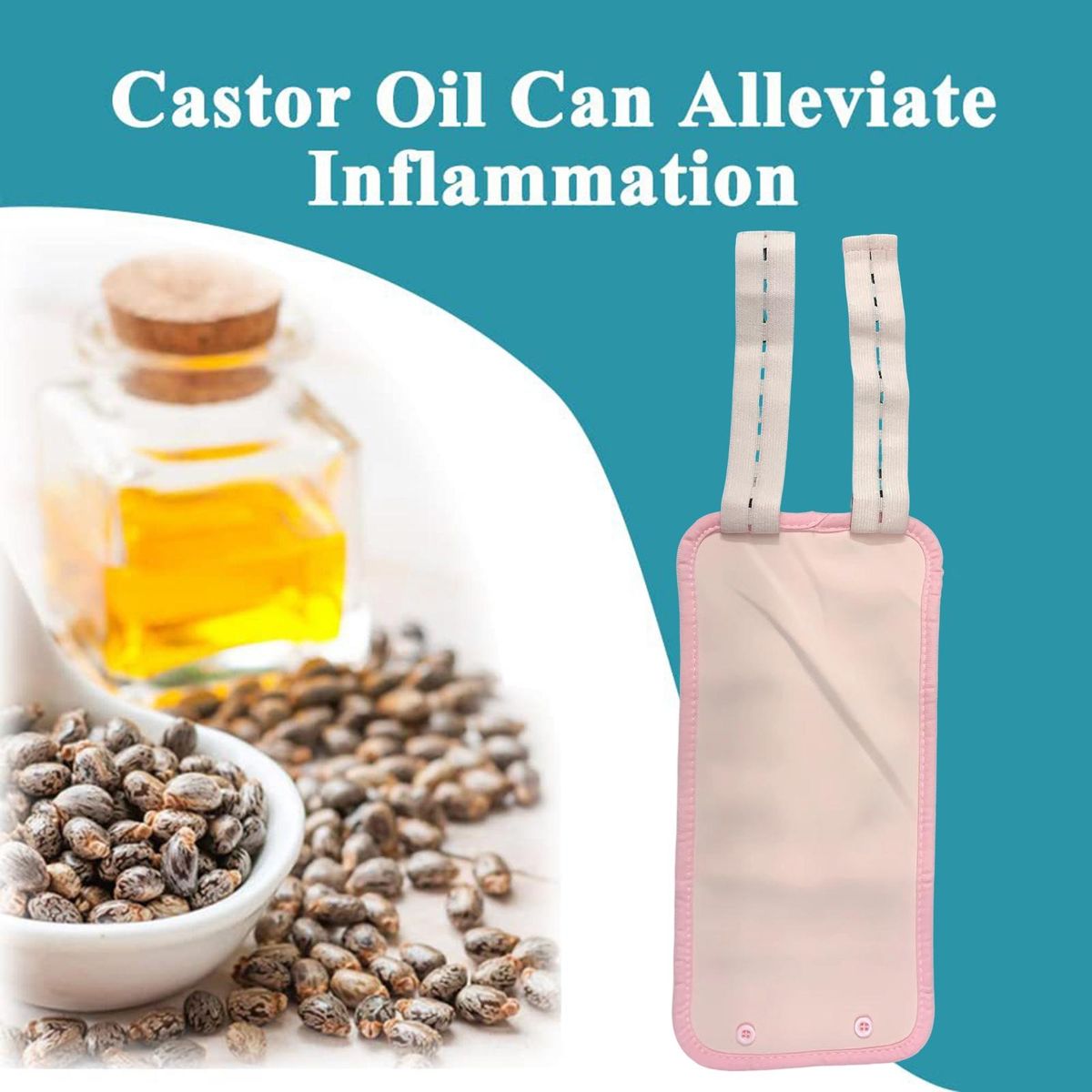 Castor Oil Leg Packs Organic Castor Oil Compress Kit for Calf Pink
