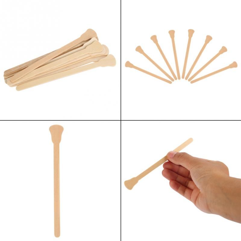 50Pcs/10pcs Wooden Waxing Wax Spatula Tongue Disposable Bamboo Sticks Hair Removal Cream Stick For Waxing Body Hair Care(50pcs) KARAMI