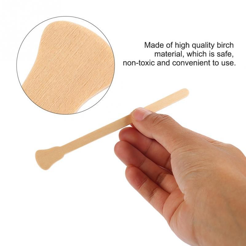50Pcs/10pcs Wooden Waxing Wax Spatula Tongue Disposable Bamboo Sticks Hair Removal Cream Stick For Waxing Body Hair Care(50pcs) KARAMI