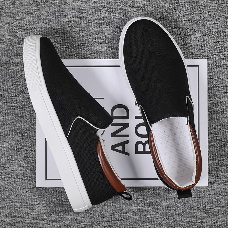 EUR Size 39-46 All-match Student Canvas Shoes Men Sneakers Skate Shoes Classic Comfortable Breathable Thick Platform Casual Sneakers Lace Up Vulcanized Shoes Chunky Trainers Walking Flat Boat Shoes Black