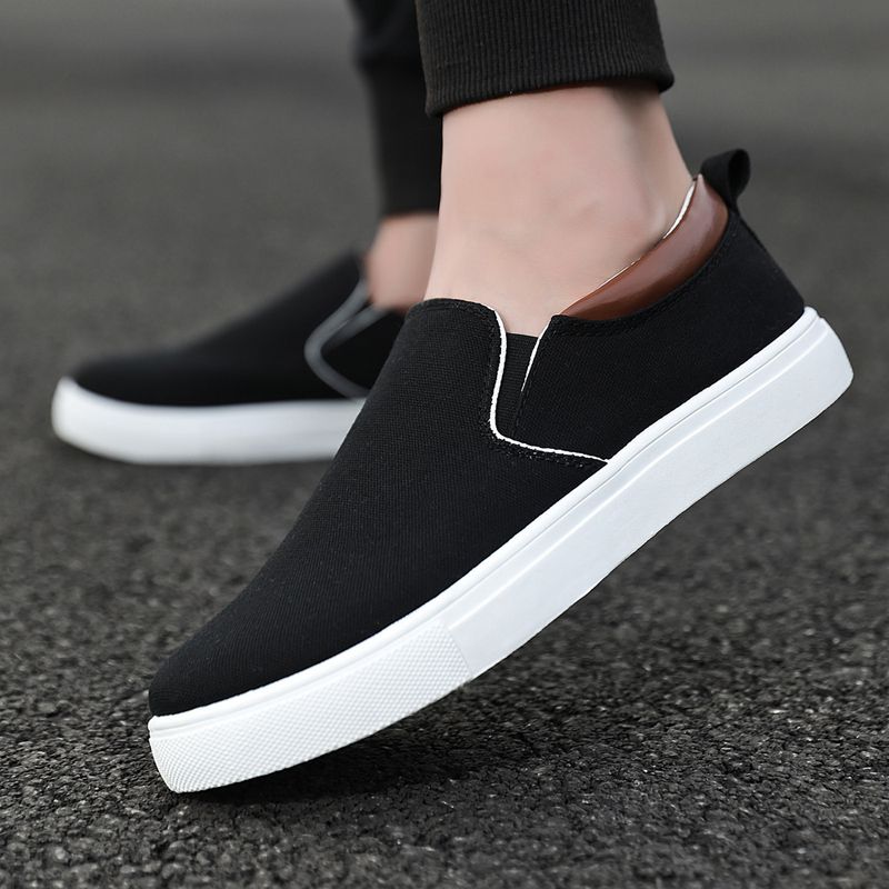 EUR Size 39-46 All-match Student Canvas Shoes Men Sneakers Skate Shoes Classic Comfortable Breathable Thick Platform Casual Sneakers Lace Up Vulcanized Shoes Chunky Trainers Walking Flat Boat Shoes Black