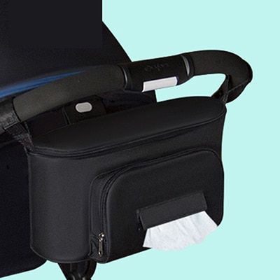 Sac De Rangement Pour Poussette De Bebe, Sac a Dos De Voyage Pour Maman, Sac a Couches, Porte-bouteille, Accessoires De Landau 32x16x18.5cm TI021
