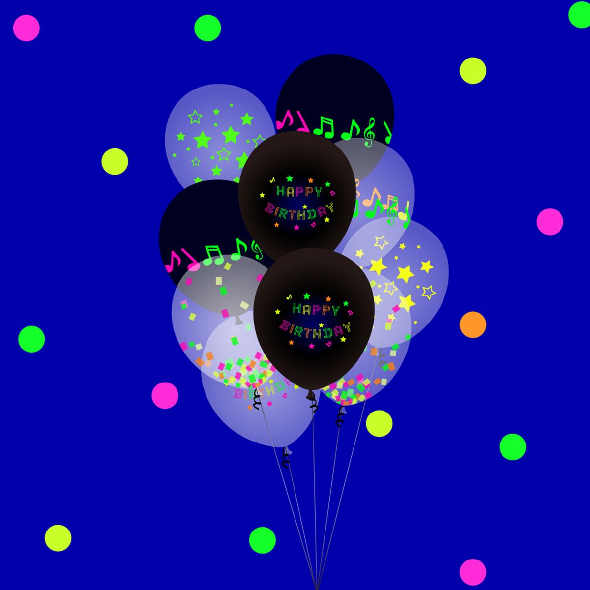 Glow Neon Birthday Party Decorations Supplies Happy Birthday