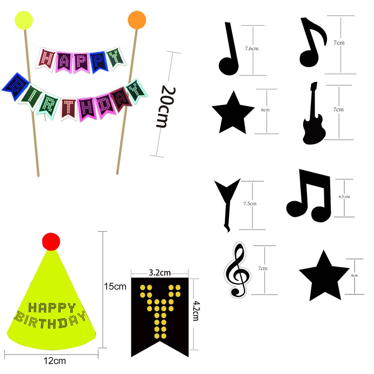 Glow Neon Birthday Party Decorations Supplies Happy Birthday