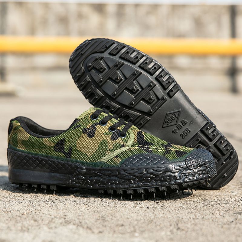 Popular Men's Sneakers Canvas Casual Shoes Work Safety Protective Shoes Durable Antiskid Training Sneakers Men Industry Shoes Outdoor Breathable Male Working Sneakers Green